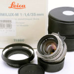 LEICA ライカ Summilux ズミルックス 35mmF1.4 第2世代 後期(Ver.2) チタン仕上げ + 元箱、純正フード